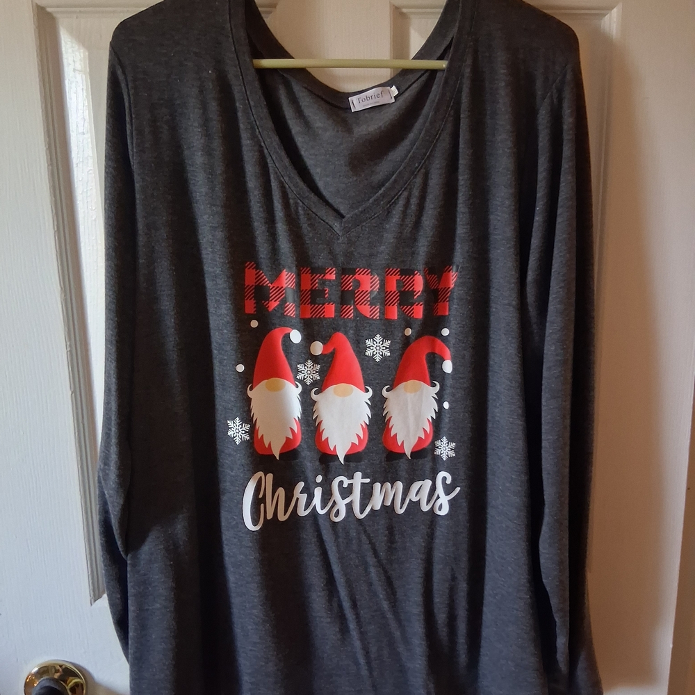 Gray Merry Christmas Gnome Shirt
